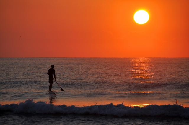  At sunset 